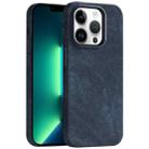 For iPhone 13 Pro Skin Feel Denim Leather MagSafe Phone Case(Dark Blue) - 1