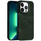 For iPhone 13 Pro Skin Feel Denim Leather MagSafe Phone Case(Army Green) - 1