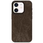 For iPhone 12 Skin Feel Denim Leather MagSafe Phone Case(Light Coffee) - 2