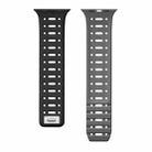 For Apple Watch SE 2023 44mm Single Pin Magnetic Silicone Watch Band(Black Grey) - 2