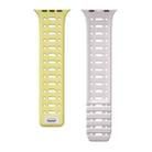 For Apple Watch SE 2023 44mm Single Pin Magnetic Silicone Watch Band(Yellow Grey) - 2