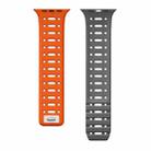 For Apple Watch Ultra 2 49mm Single Pin Magnetic Silicone Watch Band(Orange Grey) - 2