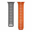 For Apple Watch Series 9 45mm Single Pin Magnetic Silicone Watch Band(Grey Orange) - 2