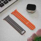 For Apple Watch Series 9 45mm Single Pin Magnetic Silicone Watch Band(Grey Orange) - 3