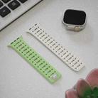 For Apple Watch Ultra 49mm Single Pin Magnetic Silicone Watch Band(Mint Green Starlight) - 3