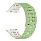 For Apple Watch SE 44mm Single Pin Magnetic Silicone Watch Band(Mint Green Starlight) - 1