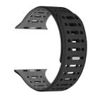 For Apple Watch Series 3 42mm Single Pin Magnetic Silicone Watch Band(Black Grey) - 1