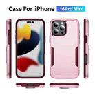 For iPhone 16 Pro Max Pioneer Armor Heavy Duty PC + TPU Phone Case(Pink+Rose Red) - 2