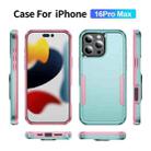 For iPhone 16 Pro Max Pioneer Armor Heavy Duty PC + TPU Phone Case(Green+Pink) - 2