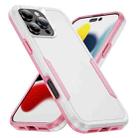 For iPhone 16 Pro Pioneer Armor Heavy Duty PC + TPU Phone Case(White+Pink) - 1