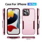 For iPhone 16 Pro Pioneer Armor Heavy Duty PC + TPU Phone Case(Pink+Rose Red) - 2