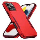 For iPhone 16 Pro Pioneer Armor Heavy Duty PC + TPU Phone Case(Red+Rose Red) - 1