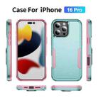 For iPhone 16 Pro Pioneer Armor Heavy Duty PC + TPU Phone Case(Green+Pink) - 2