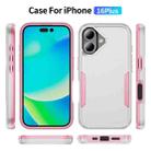 For iPhone 16 Plus Pioneer Armor Heavy Duty PC + TPU Phone Case(White+Pink) - 2