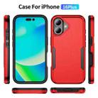 For iPhone 16 Plus Pioneer Armor Heavy Duty PC + TPU Phone Case(Red+Black) - 2