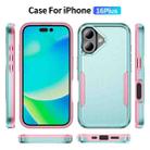 For iPhone 16 Plus Pioneer Armor Heavy Duty PC + TPU Phone Case(Green+Pink) - 2