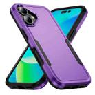 For iPhone 16 Plus Pioneer Armor Heavy Duty PC + TPU Phone Case(Purple+Black) - 1