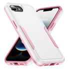 For iPhone 16e Pioneer Armor Heavy Duty PC + TPU Phone Case(White+Pink) - 1