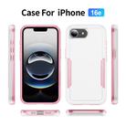 For iPhone 16e Pioneer Armor Heavy Duty PC + TPU Phone Case(White+Pink) - 2