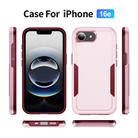 For iPhone 16e Pioneer Armor Heavy Duty PC + TPU Phone Case(Pink+Rose Red) - 2