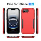 For iPhone 16e Pioneer Armor Heavy Duty PC + TPU Phone Case(Red+Black) - 2