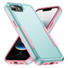 For iPhone 16e Pioneer Armor Heavy Duty PC + TPU Phone Case(Green+Pink) - 1