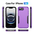 For iPhone 16e Pioneer Armor Heavy Duty PC + TPU Phone Case(Purple+Black) - 2