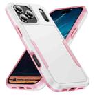 For iPhone 17 Pro Pioneer Armor Heavy Duty PC + TPU Phone Case(White+Pink) - 1