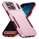 For iPhone 17 Pro Pioneer Armor Heavy Duty PC + TPU Phone Case(Pink+Rose Red) - 1