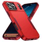 For iPhone 17 Pro Pioneer Armor Heavy Duty PC + TPU Phone Case(Red+Rose Red) - 1