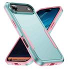 For iPhone 17 Air Pioneer Armor Heavy Duty PC + TPU Phone Case(Green+Pink) - 1