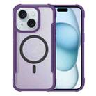 For iPhone 15 Skin Feel Frosted MagSafe Magnetic PC Hybrid TPU Phone Case(Purple) - 1