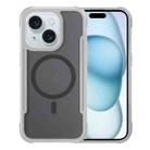 For iPhone 15 Skin Feel Frosted MagSafe Magnetic PC Hybrid TPU Phone Case(Grey) - 1