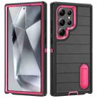 For Samsung Galaxy S24 Ultra 5G Defender Gen2 Rugged PC + Silicone Phone Case with Holder(Black+Pink) - 1