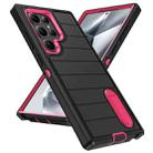 For Samsung Galaxy S24 Ultra 5G Defender Gen2 Rugged PC + Silicone Phone Case with Holder(Black+Pink) - 2