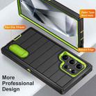 For Samsung Galaxy S24 Ultra 5G Defender Gen2 Rugged PC + Silicone Phone Case with Holder(Black+Green) - 3