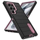 For Samsung Galaxy S24 Ultra 5G Defender Gen2 Rugged PC + Silicone Phone Case with Holder(Black+Light Pink) - 2