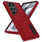 For Samsung Galaxy S24 Ultra 5G Defender Gen2 Rugged PC + Silicone Phone Case with Holder(Red+Black) - 2