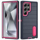 For Samsung Galaxy S24 Ultra 5G Defender Gen2 Rugged PC + Silicone Phone Case with Holder(Dark Blue+Pink) - 1