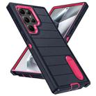 For Samsung Galaxy S24 Ultra 5G Defender Gen2 Rugged PC + Silicone Phone Case with Holder(Dark Blue+Pink) - 2