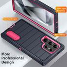 For Samsung Galaxy S24 Ultra 5G Defender Gen2 Rugged PC + Silicone Phone Case with Holder(Dark Blue+Pink) - 3