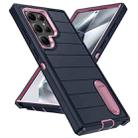 For Samsung Galaxy S24 Ultra 5G Defender Gen2 Rugged PC + Silicone Phone Case with Holder(Dark Blue+Light Pink) - 2