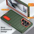 For Samsung Galaxy S24 Ultra 5G Defender Gen2 Rugged PC + Silicone Phone Case with Holder(Dark Green+Orange) - 3