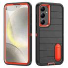 For Samsung Galaxy S24+ 5G Defender Gen2 Rugged PC + Silicone Phone Case with Holder(Black+Orange) - 1