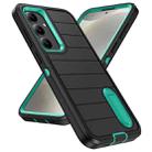 For Samsung Galaxy S24+ 5G Defender Gen2 Rugged PC + Silicone Phone Case with Holder(Black+Cyan) - 2