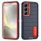 For Samsung Galaxy S24+ 5G Defender Gen2 Rugged PC + Silicone Phone Case with Holder(Dark Blue+Orange) - 1