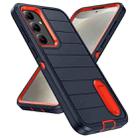 For Samsung Galaxy S24+ 5G Defender Gen2 Rugged PC + Silicone Phone Case with Holder(Dark Blue+Orange) - 2