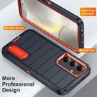 For Samsung Galaxy S24+ 5G Defender Gen2 Rugged PC + Silicone Phone Case with Holder(Dark Blue+Orange) - 3