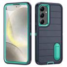 For Samsung Galaxy S24+ 5G Defender Gen2 Rugged PC + Silicone Phone Case with Holder(Dark Blue+Cyan) - 1