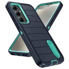 For Samsung Galaxy S24+ 5G Defender Gen2 Rugged PC + Silicone Phone Case with Holder(Dark Blue+Cyan) - 2